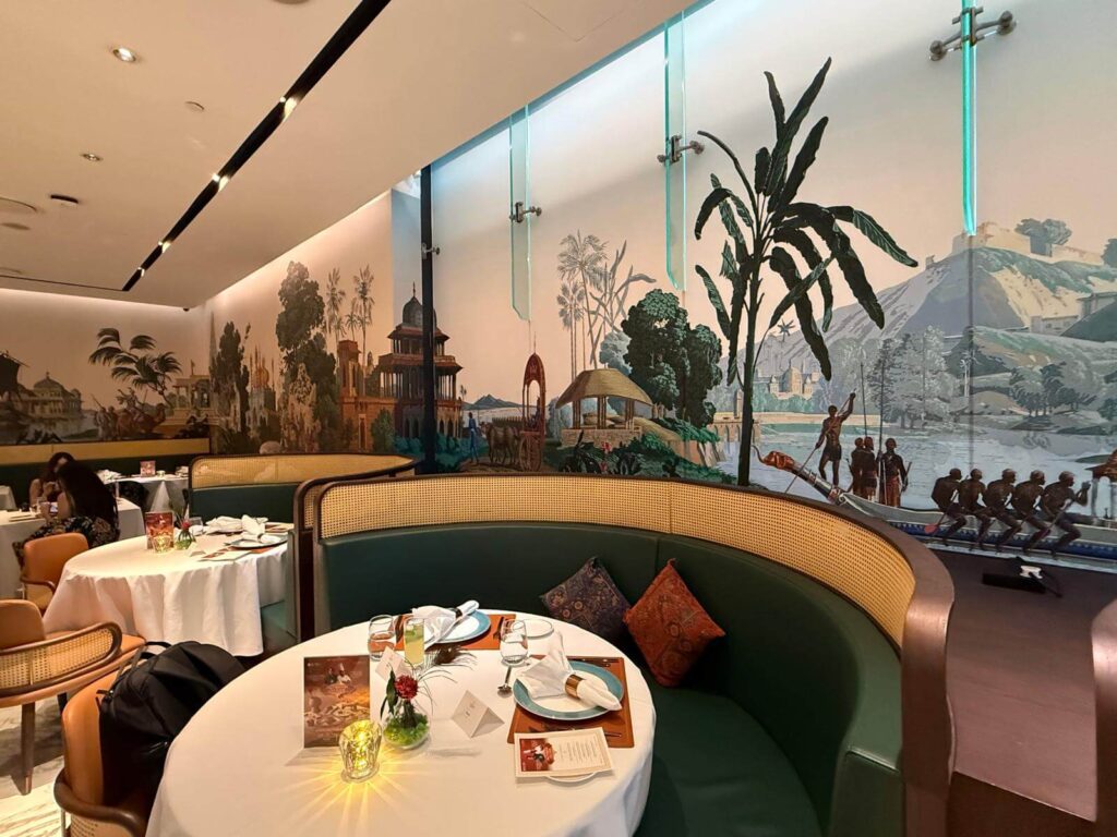 SanSara restaurant, SanSara 6 course meal, table set up, Indian Restaurant Singapore
